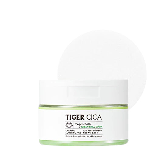 Tiger Cica Green Chill Down Calming Soothing Pad 150g (100szt)